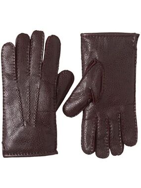 Yiseven Men's Dark Brown Leather Gloves